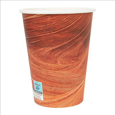 GOBELETS BOISSONS CHAUDES 1 PAROI 'ARIZONA' 480 ML 300 + 18 PE G/M2 Ø9/6x13,2 CM MARRON CARTON (1000 UNITÉS)