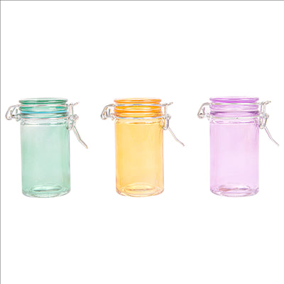 CANISTER POUR MISE EN BOUCHE 70 ML Ø 4,5x8,6 CM ASSORTI VERRE (96 UNITÉS)