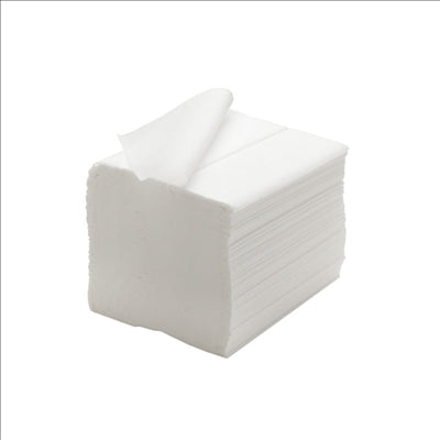 PAPIER HYGIÉNIQUE INTERCALÉ ECOLABEL 2 PLIS - 200 FEUILLES  2x16 G/M2 21x11 CM BLANC CELLULOSE (40 UNITÉS)