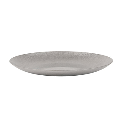 ASSIETTES PLATES 'ARTINOX'  Ø13x1,3 CM ARGENTE INOX (10 UNITÉS)