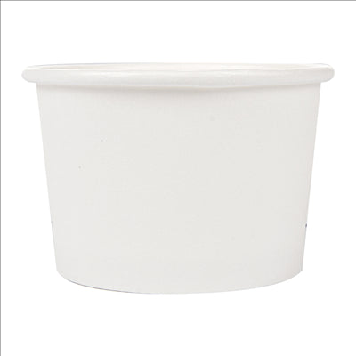 PETITS POTS 70 ML (2,3 oz) 210 + 18 PE G/M2 Ø6,15/5x4 CM BLANC CARTON (1000 UNITÉS)