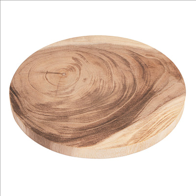 PLANCHE PRÉSENTATION RONDE  Ø 25x1,6 CM NATUREL BOIS (12 UNITÉS)