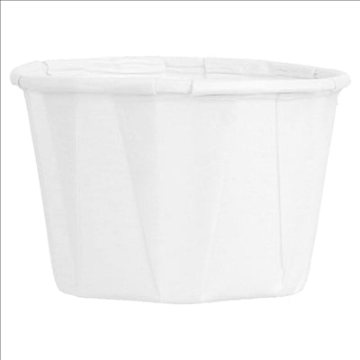 POTS TRAITEUR PLISSÉ 45 ML (1,5 oz) 80 G/M2 Ø5/3,6x3,1 CM BLANC PARCH.INGRAISSABLE (1000 UNITÉS)