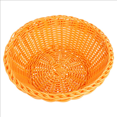 CORBEILLES SIMILAIRE OSIER RONDES  Ø 20x8 CM ORANGE PP (12 UNITÉS)