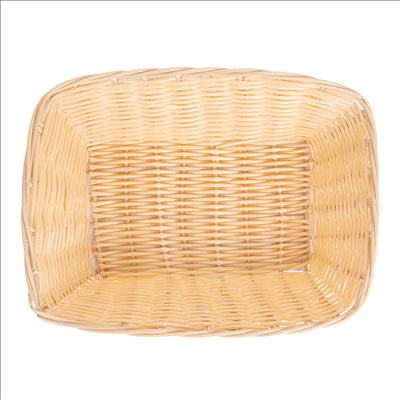 CORBEILLES SIMILAIRE OSIER RECTANGULAIRES  22x14x6,5 CM NATUREL PP (12 UNITÉS)