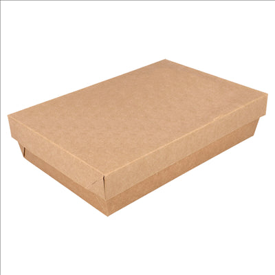 PETITES BOÎTES+COUVERCLES 'THEPACK' 1300 ML 240 G/M2 + 12PP 21x14x5 CM NATUREL CARTON ONDULÉ NANO-MICRO (200 UNITÉS)