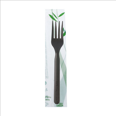 SACHET FOURCHETTE  18 CM NOIR CPLA (500 UNITÉS)