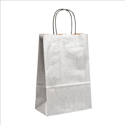 SACS SOS AVEC ANSES  80 G/M2 26+14x32 CM ARGENTE KRAFT (250 UNITÉS)