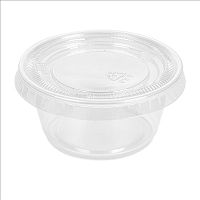 50 PETITS POTS + 50 COUVERCLES 60 ML Ø6,2x3,2 CM TRANSPARENT PP (24 UNITÉS)