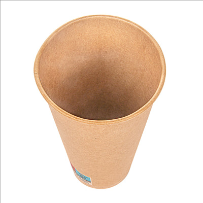 GOBELETS 22 OZ - 660 ML 18PE + 250 + 18PE G/M2 Ø9/6x17 CM MARRON CARTON (1000 UNITÉS)