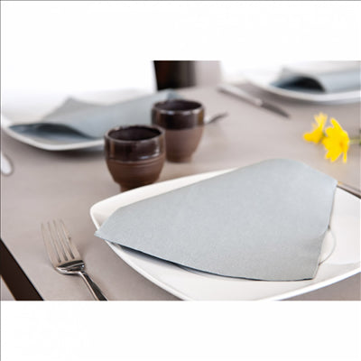 SERVIETTES ECOLABEL 'DOUBLE POINT' 18 G/M2 39x39 CM GRIS OUATE (1200 UNITÉS)