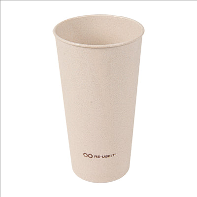 VERRES RÉUTILISABLES 400 ML Ø7,6/5,3x13,6 CM NATUREL RICE HUSK BIOCOMPOSITE (500 UNITÉS)