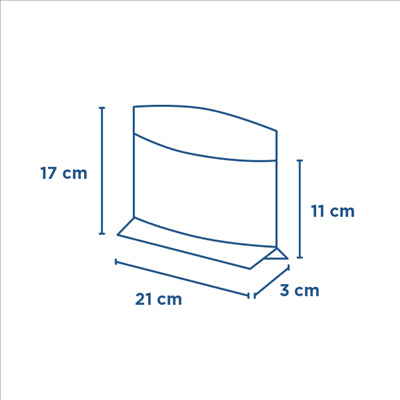 RÉCIPIENTS AVEC BASE 'KANGOO PACK' 50 G/M2 + 20 LDPE 21+3x17/11 CM NATUREL KRAFT (100 UNITÉS)