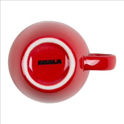 TASSES CAFÉ 'AKALA' 80 ML Ø6,3/3,5x6 CM ROUGE/BLANC PORCELAINE (6 UNITÉS)