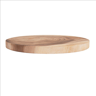 PLANCHE PRÉSENTATION RONDE  Ø 25x1,6 CM NATUREL BOIS (12 UNITÉS)