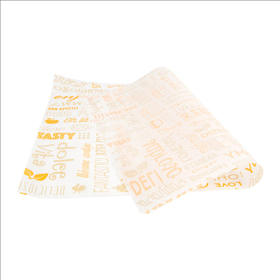 PAPIER INGRAISSABLES BASKET 'PAROLE' 35 G/M2 31x38 CM ORANGE PARCH.INGRAISSABLE (1000 UNITÉS)