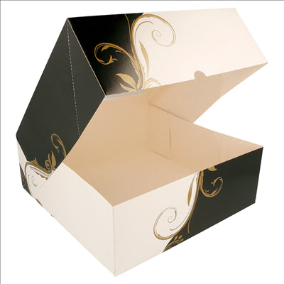 BOÎTES PÂTISSERIES AVEC FENÊTRE 'THEPACK CLASSIC' 250 G/M2 28x28x10 CM BLANC CARTON ONDULÉ NANO-MICRO (100 UNITÉS)