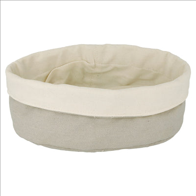 CORBEILLES PAIN CRÈME/GRIS  Ø 20x9,5 CM COTON (12 UNITÉS)