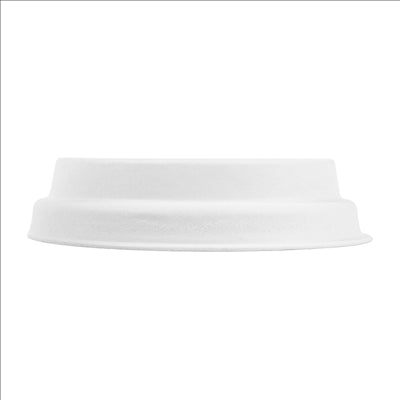 COUVERCLES POUR GOBELETS À CAFÉ 120 ML 'BIONIC'  Ø 6,2 CM BLANC BAGASSE (2000 UNITÉS)