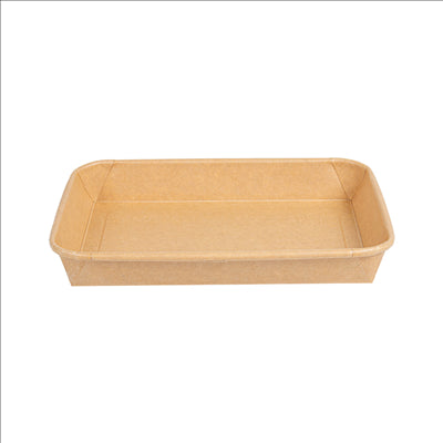 RÉCIPIENTS POUR "SUSHI"  20PE + 280 +16PE G/M2 18,5x12,9x2,4 CM NATUREL KRAFT (600 UNITÉS)