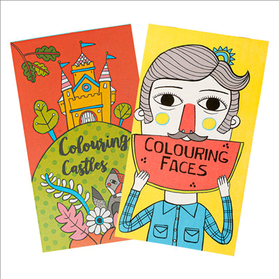 CAHIERS COLORIAGE "ASSORTIES CHÂTEAUX ET VISAGES"  100 G/M2 12,5x22 CM QUADRICHROMIE CELLULOSE (400 UNITÉS)