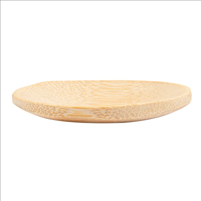 MINI ASSIETTES RONDES  Ø 6 CM NATUREL BAMBOU (24 UNITÉS)