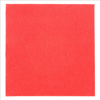 SERVIETTES ECOLABEL 'DOUBLE POINT' 18 G/M2 20x20 CM ROUGE OUATE (2400 UNITÉS)