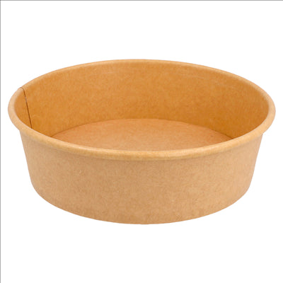 POTS SALADIERS 500 ML 300 + 18 PE G/M2 Ø15/12,8x4,5 CM NATUREL KRAFT (300 UNITÉS)