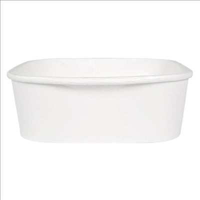 RÉCIPIENTS CARRÉS 1000 ML 320 + 26 PE G/M2 16,7x16,7x5,5 CM BLANC KRAFT (300 UNITÉS)