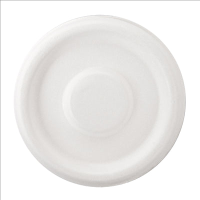 COUVERCLES POUR POTS 150.58 'BIONIC'  Ø 6,2x0,8 CM BLANC BAGASSE (1000 UNITÉS)