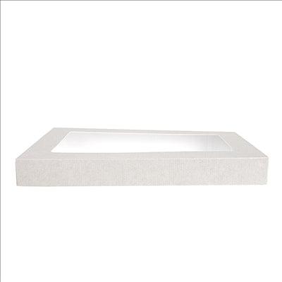 COUVERCLES AVEC FENÊTRE POUR BOÎTES 254.71 'THEPACK' 250 G/M2 22x15x2 CM BLANC CARTON ONDULÉ NANO-MICRO (200 UNITÉS)