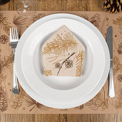 SETS DE TABLE ECOLOGIQUE 'WINTER' 48 G/M2 31x43 CM NATUREL PAPIER RECYCLÉ (2000 UNITÉS)