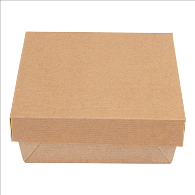 PETITES BOÎTES+COUVERCLES 'THEPACK' 500 ML 220 G/M2 + 12PP 12x12x5 CM NATUREL CARTON ONDULÉ NANO-MICRO (250 UNITÉS)