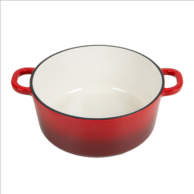 COCOTTE RONDE AVEC COUVERCLE 5,2 L Ø 26x11,5 CM ROUGE FER (2 UNITÉS)