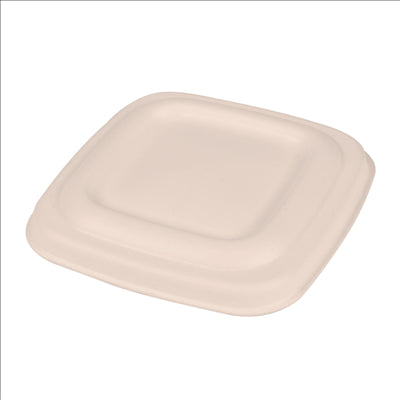 COUVERCLES POUR POTS 253.87/89/91 'BIONIC'  8x8x0,8 CM NATUREL BAGASSE (600 UNITÉS)