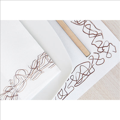 SERVIETTES ECOLABEL 'DOUBLE POINT - ARISTAS' 18 G/M2 40x40 CM BLANC OUATE (1200 UNITÉS)