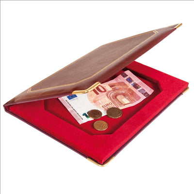 BOÎTE POUR ADDITION ET CHANGE  17x22,8x2 CM BORDEAUX CUIR (1 UNITÉ)