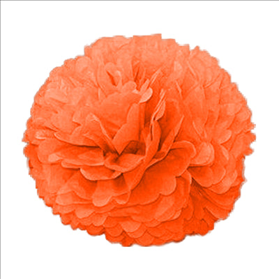 POM POM FLOWER  Ø 48 CM ORANGE PAPIER (10 UNITÉS)