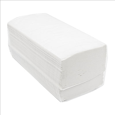 SERVIETTES ESSUIE-MAINS 2 PLIS ZIGZAG  37 G/M2 21x22,5 CM BLANC OUATE (4000 UNITÉS)