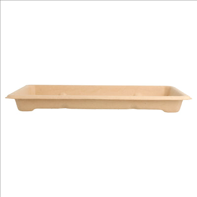 BOÎTES SUSHI 'BIONIC'  21,3x13,3x1,5 CM NATUREL BAGASSE (800 UNITÉS)