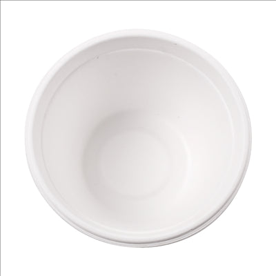 POTS 'BIONIC' 360 ML Ø 11,6x6,3 CM BLANC BAGASSE (500 UNITÉS)