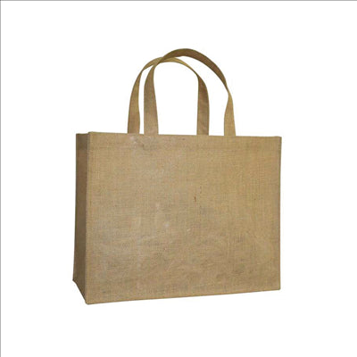 SAC SANS DÉCOR AVEC ANSES  260 G/M2 38,5+18x30,5 CM NATUREL JUTE (10 UNITÉS)