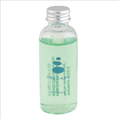 FLACONS SHAMPOOING 'THERAPY' 50 ML Ø3,2x9 CM TRANSPARENT PLASTIQUE (200 UNITÉS)