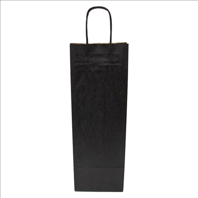 SACS SOS AVEC ANSES 1 BOTEILLE  100 G/M2 14+8x40 CM NOIR KRAFT (250 UNITÉS)