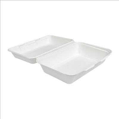 COQUILLES "L" 'BIONIC' 1 L 16x24x7,5 CM BLANC BAGASSE (400 UNITÉS)