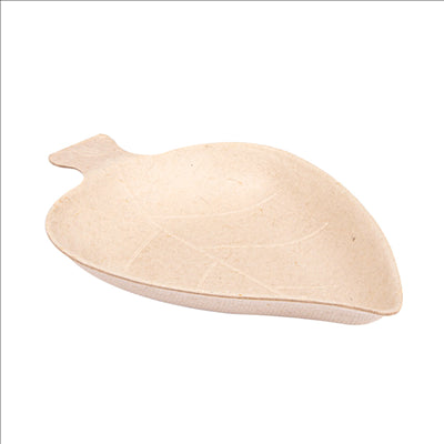 RÉCIPIENT FEUILLE 'BIONIC'  9x6x1,2 CM NATUREL BAGASSE (1000 UNITÉS)