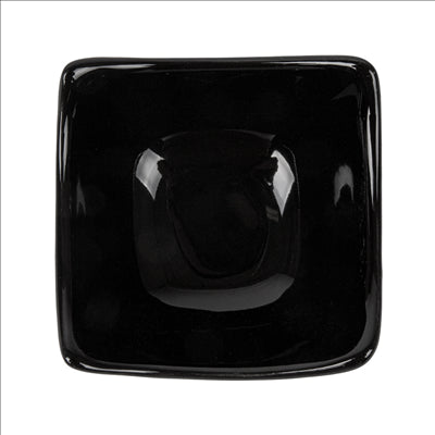 ASSIETTES CARRÉES  7,6x7,6x3,4 CM NOIR PORCELAINE (12 UNITÉS)