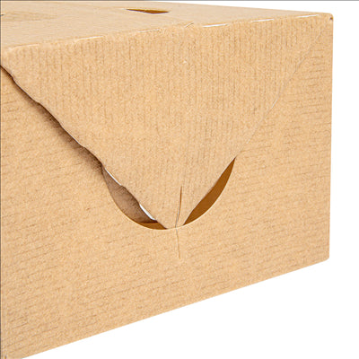 BOÎTES REPAS À EMPORTER 'THEPACK' 1 L 240 G/M2 11x18x7 CM NATUREL CARTON ONDULÉ NANO-MICRO (300 UNITÉS)