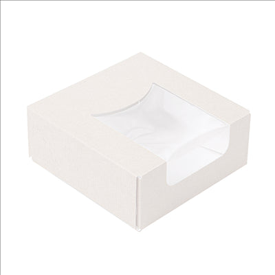 RÉCIPIENTS SUSHI+FÊNETRE 'THEPACK' 230 G/M2 + OPP 23x23x5 CM BLANC CARTON ONDULÉ NANO-MICRO (300 UNITÉS)