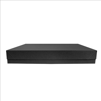 PLATEAUX + COUVERCLE 'THEPACK' 280 G/M2 40,5x30,5x6 CM NOIR CARTON ONDULÉ MICROCANAL (150 UNITÉS)